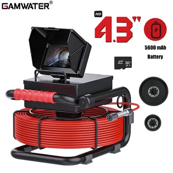 GAMWATER 22MM Kanalizasyon Boru Muayene kamerası 16GB Kart DVR IP68 Drenaj Boru Hattı Endüstriyel Endoskop ile 4.3 Monitör