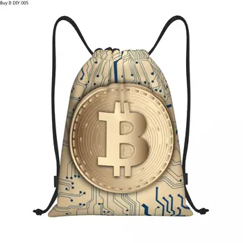 Bitcoin CPU Devre İpli Çanta Eğitim Yoga Sırt Çantaları Erkek Kadın Cryptocurrency Blockchain Geek Spor Salonu Sackpack