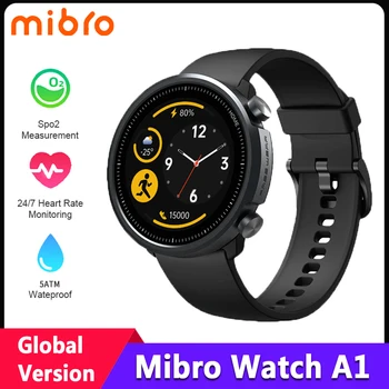 Mibro A1 Küresel Sürüm akıllı saat 5ATM Su Geçirmez Kalp Hızı SpO2 Monitör Spor İzci 20 Spor Modları Bluetooth Smartwatch