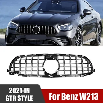 Araba Ön Tampon Merkezi Grille Mercedes Benz E-Class için W213 2021 2021 + Otomatik Ön TAMPON ızgarası Siyah / Gümüş