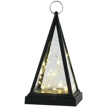 Noel rüzgar fener dekoratif fener noel LED rüzgar lambası Retro masa üstü fener LED elektronik mum ışıkları