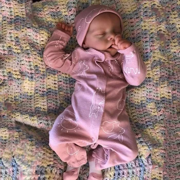 17 inç Bebe Reborn Reallista Dokunmatik Gerçekçi İkiz Bir Bebekler Reborn Silikon Yenidoğan Bebek Bebek ile El-boyalı Saç Gözler Yakın
