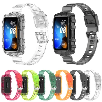 2İN1 Silikon Watch Band Kılıfı için Huawei Band 8 7 6 Kayış Onur Band 6 Smartwatch Watchband Bilezik Spor Yedek correa