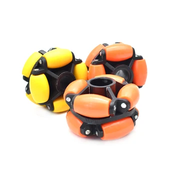 4 ADET ZOTY2LH-70 hafif robotik hareketlilik turuncu renk 70mm od naylon omni tekerlek