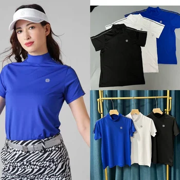 ST Andrew Japon Marka Golf kadın Giyim 23 Yaz Çabuk Kuruyan Yarım Yüksek Yaka kısa kollu tişört kadın Stok