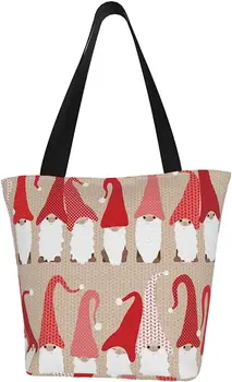 Gnome Arkadaşlar Tuval Tote alışveriş çantası Omuz Rahat Kitap Çantası Büyük Kadınlar için Öğretmenler pamuklu çanta Alışveriş Çanta Çanta